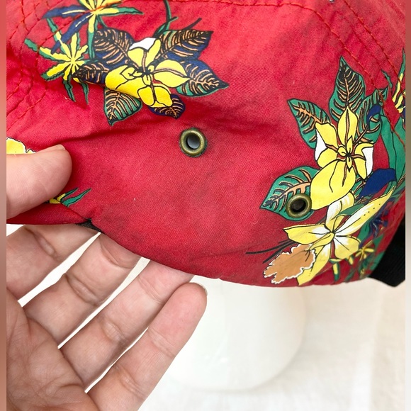 Obey Red Floral Pattern Hat - Picture 8 of 14